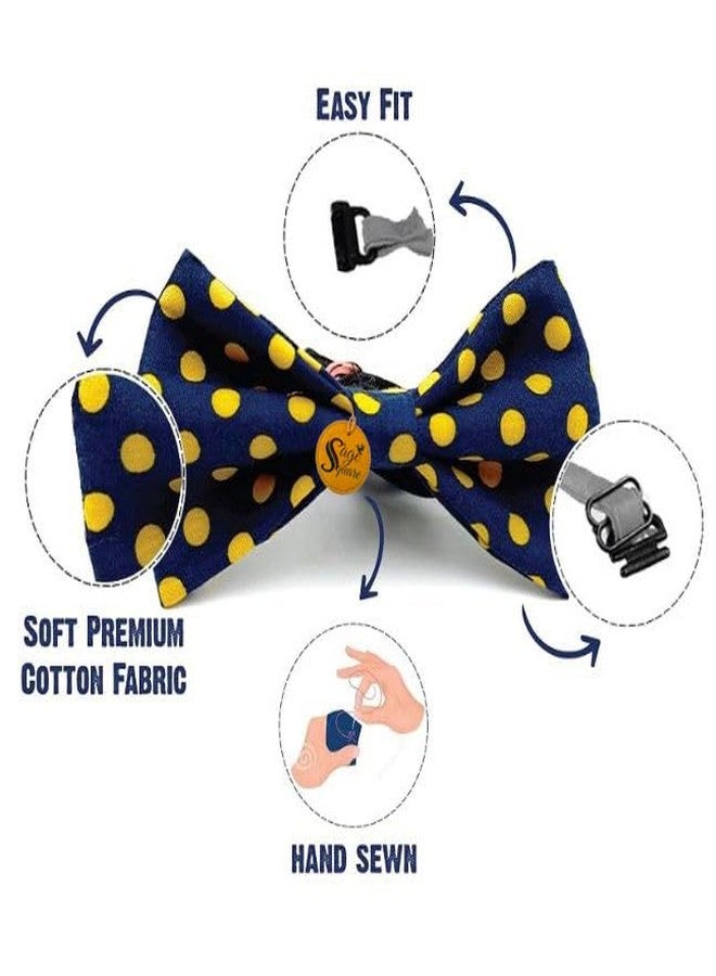 Sage Square Charming Cat Printed Bow Tie: Stylish, Comfortable, and Durable Accessory for Pet Owner & Cat Lovers - Perfect for Special Occasions, Photoshoots, Everyday Wear For Cat & Kitten(Pack Of 3) - Image 5